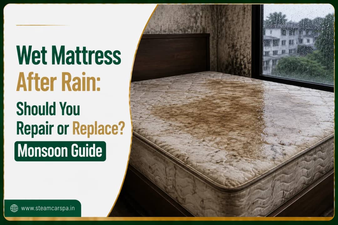 📷 Step 4 Guide (AI Illustrative Diagram): Wet mattress moisture absorption with baking soda