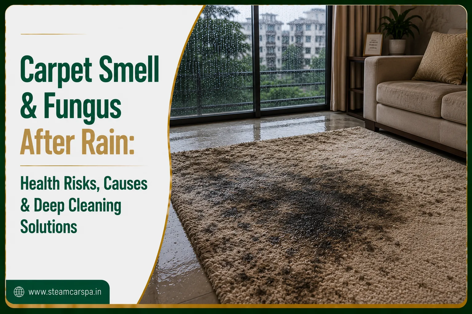 📷 (AI Illustrative Diagram): Carpet fungus smell after rainwater flooding Vapi Daman