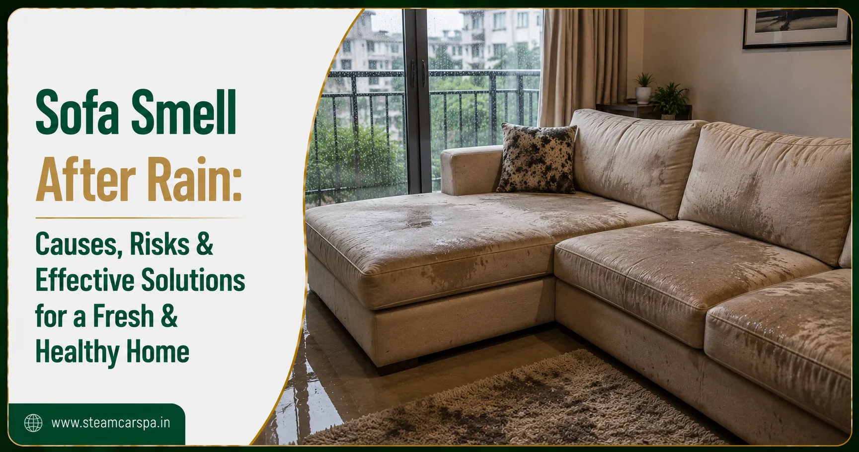 📷 (AI Illustrative Diagram): Sofa fungus smell after rain monsoon Silvassa Vapi